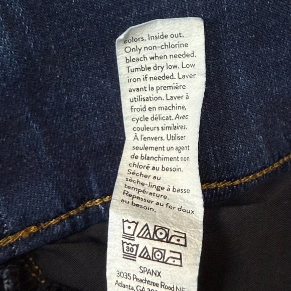 SPANX Jeans Womens 1XP Petite Blue Pull On Jeggings Distressed Dark Wash Frayed - Picture 13 of 15